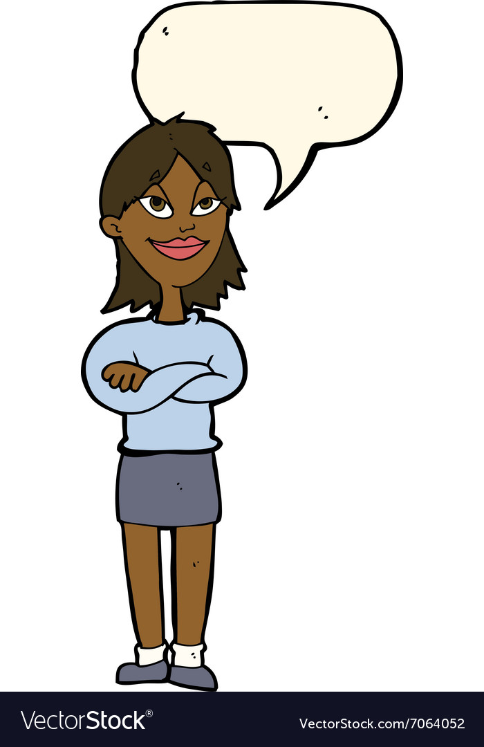 Cartoon proud woman with speech bubble Royalty Free Vector Cartoon proud woman with speech bubble Royalty Free Vector
