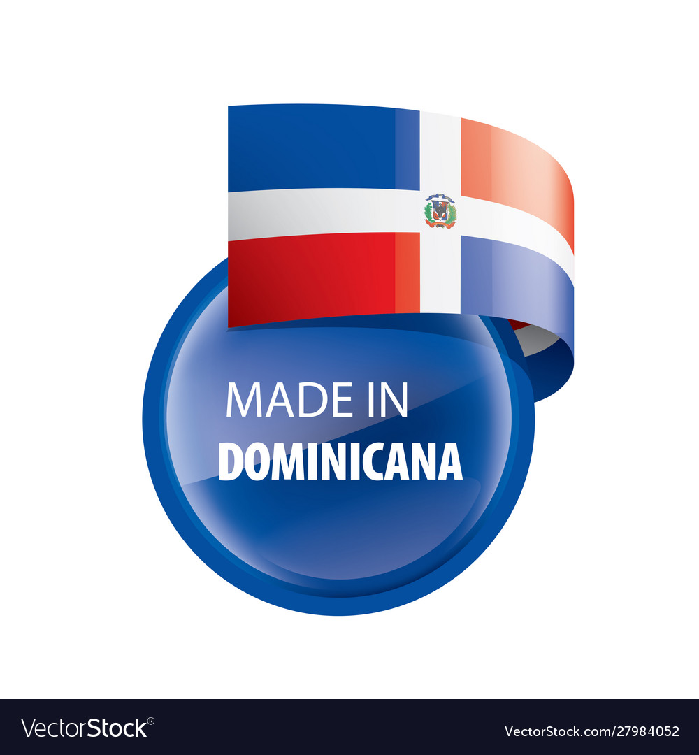 Dominicana flag on a white Royalty Free Vector Image