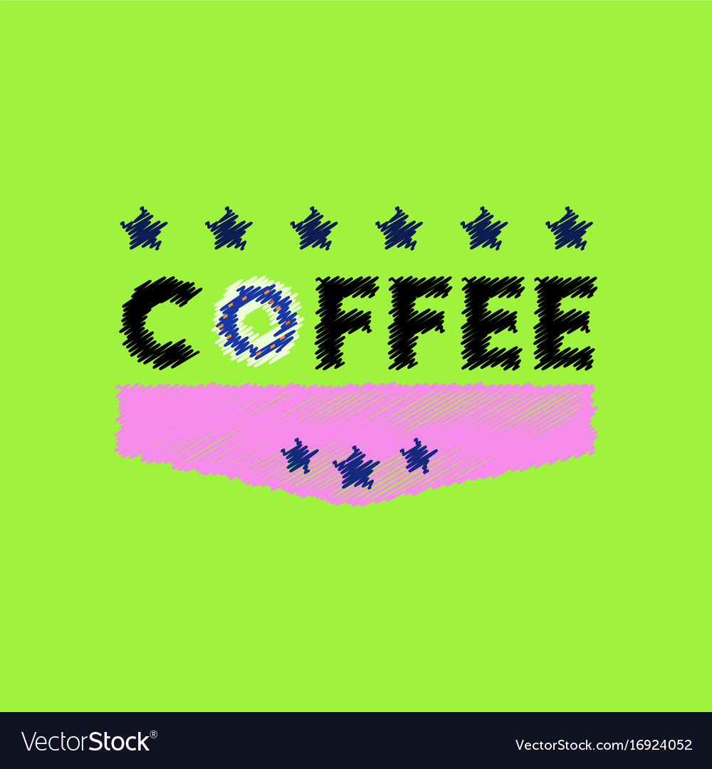 Flat icon design collection coffee emblem