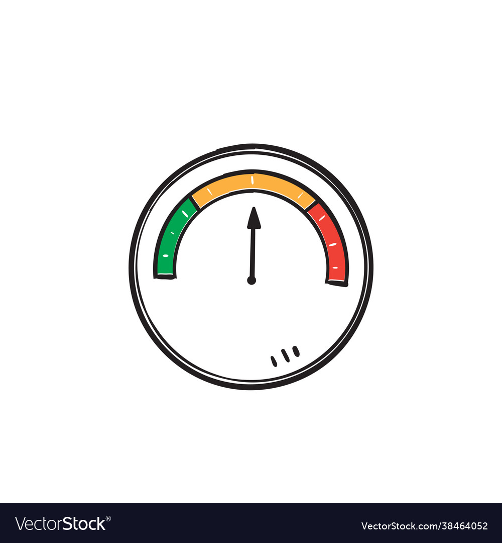 Hand drawn doodle speedometer isolated