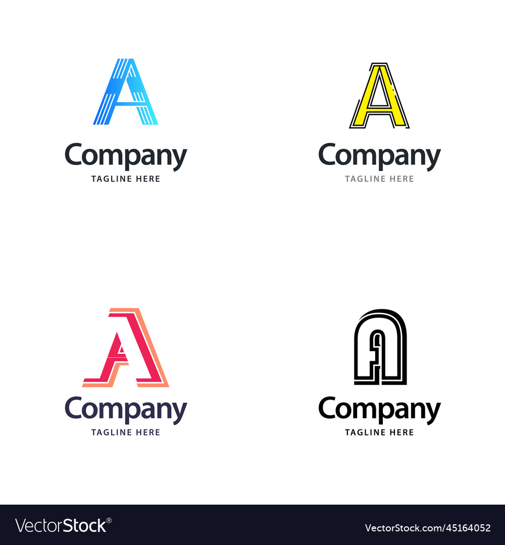 Letter a big logo pack design creative modern