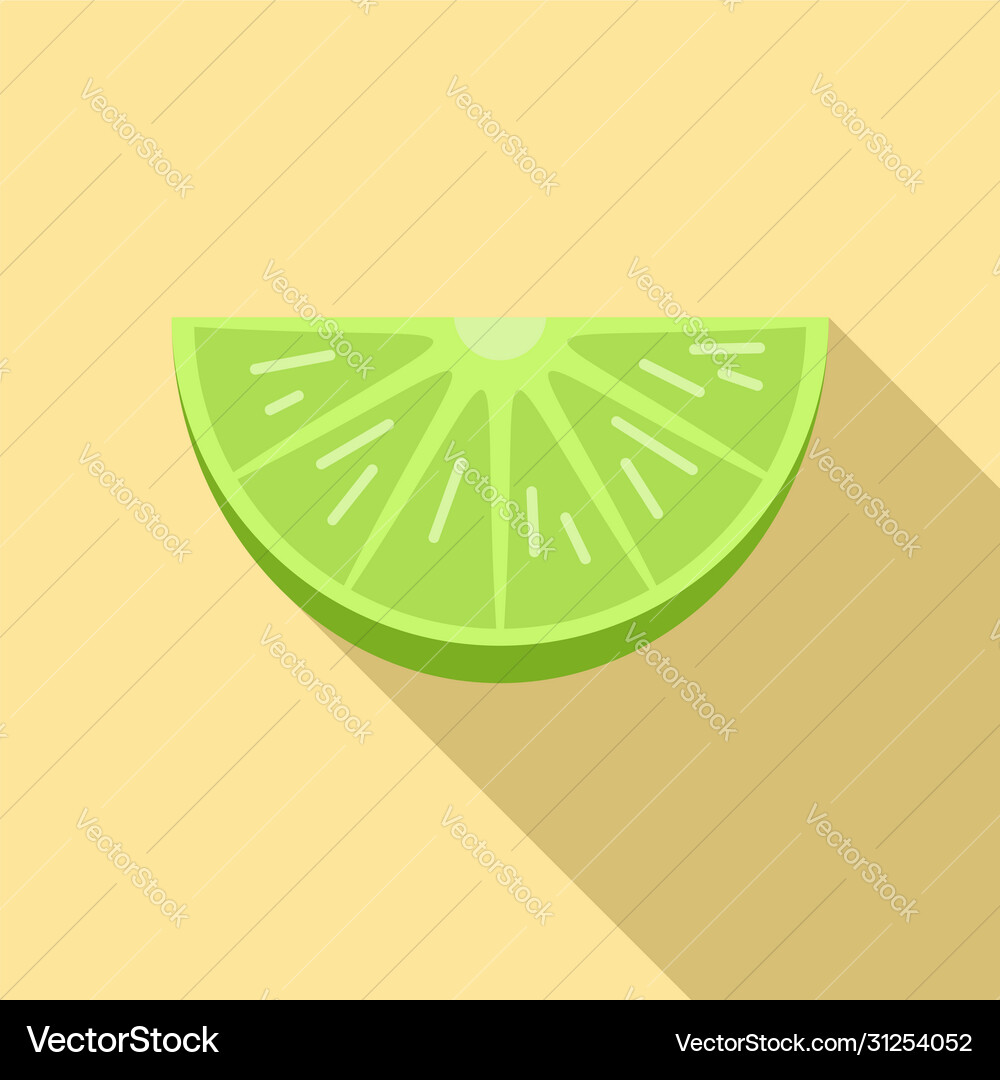 Lime slice icon flat style Royalty Free Vector Image