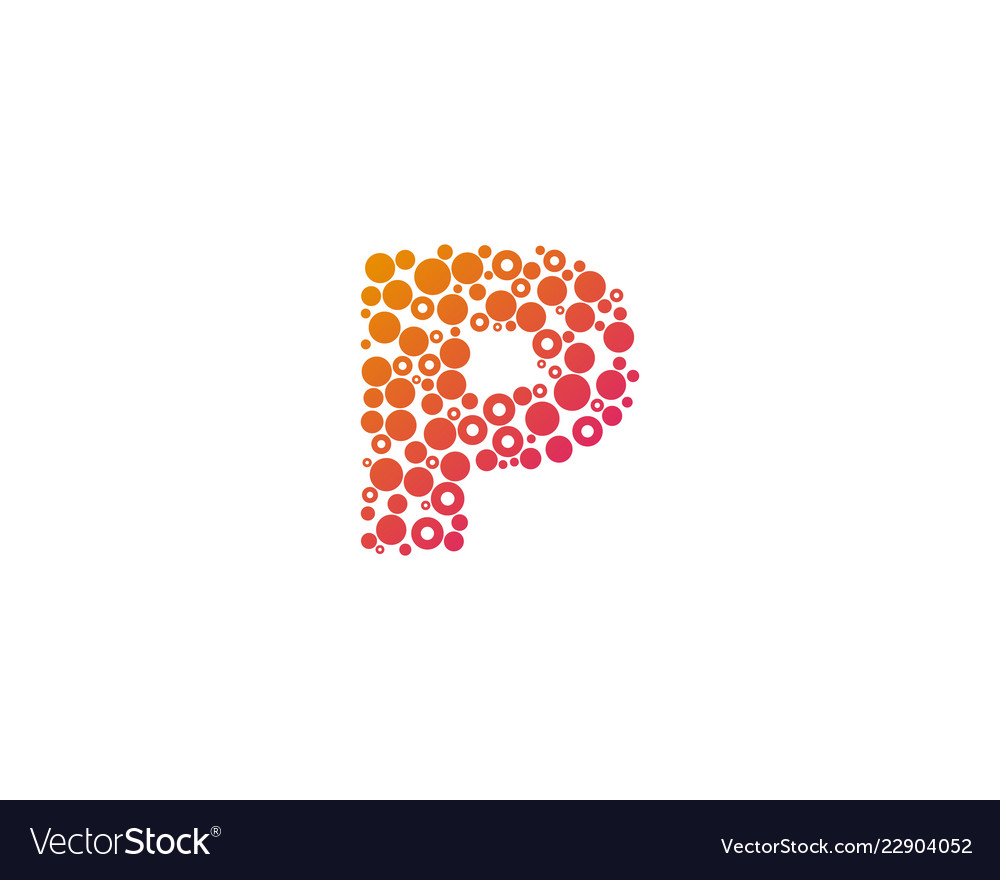 P particle letter logo icon design