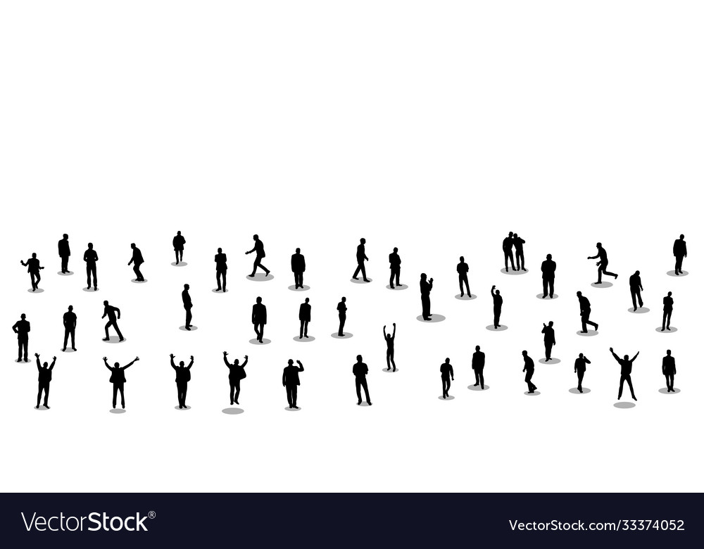 Silhouette walking people