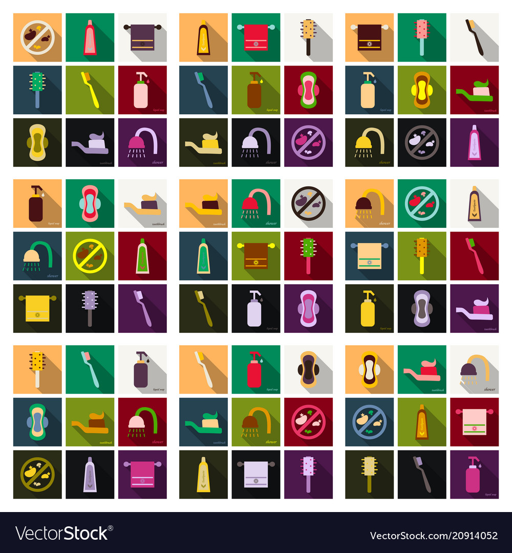 Simple set of hygiene icons contains