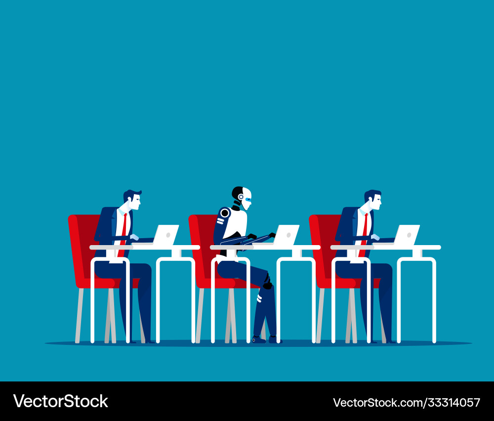 Artificial intelligence and human working Vector Image
