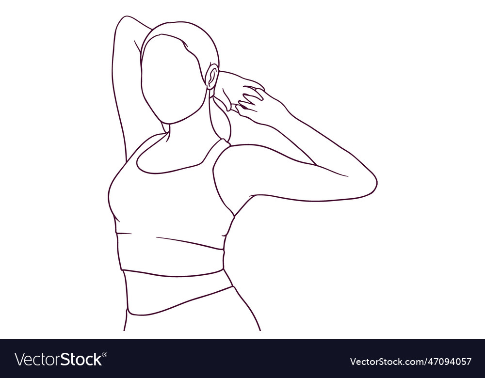 Beautiful fitness woman hand drawn style Vector Image