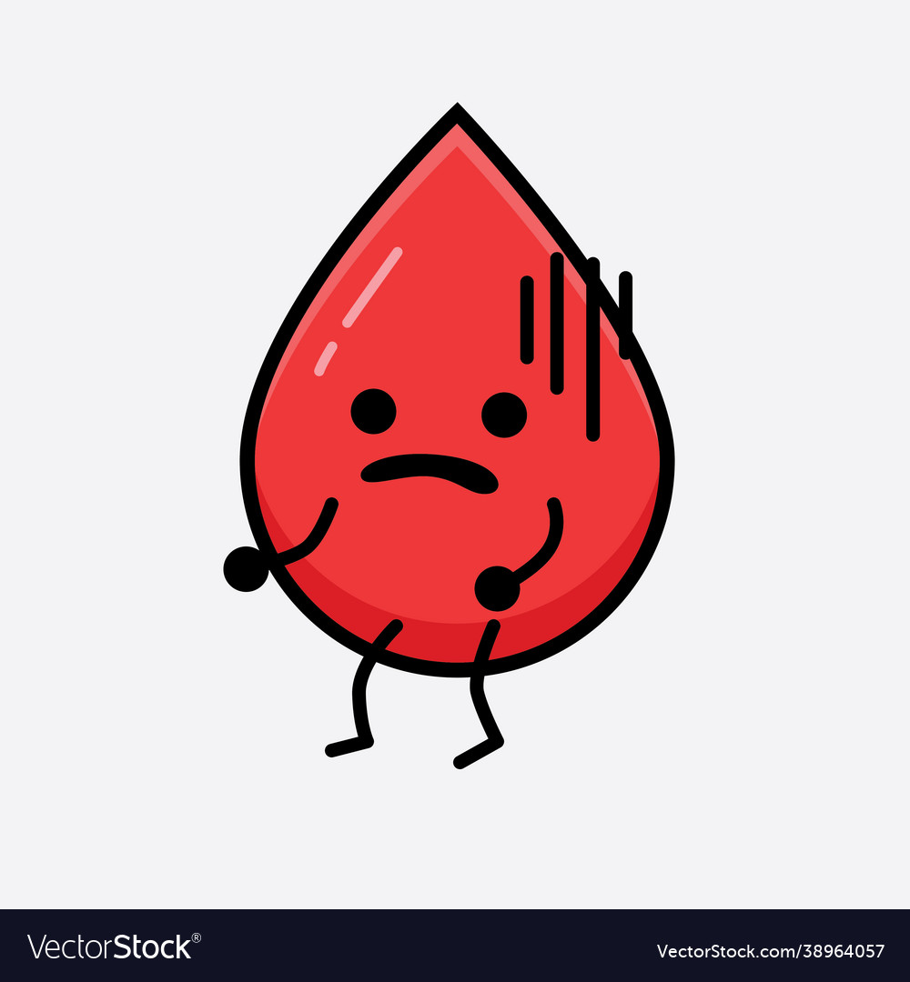 Blood character with cute face and simple body Vector Image