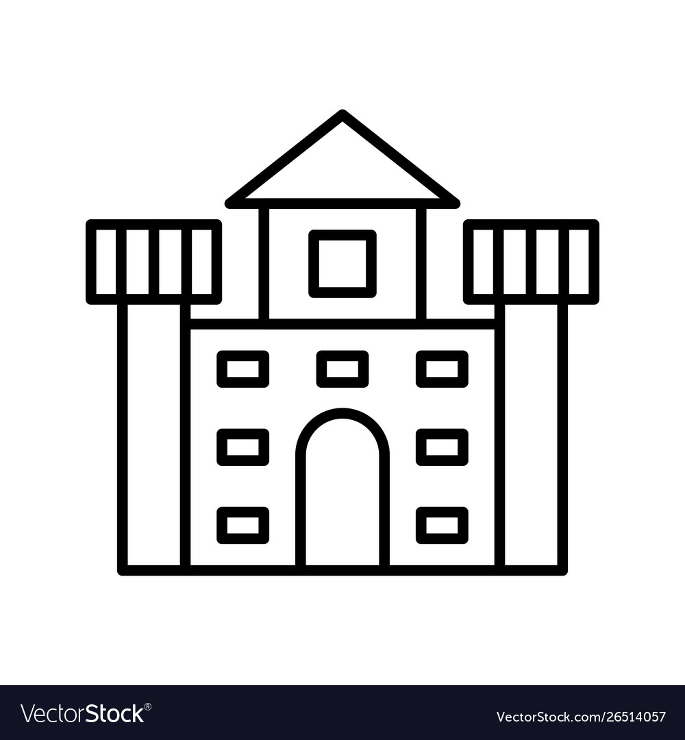 Castle line black icon Royalty Free Vector Image