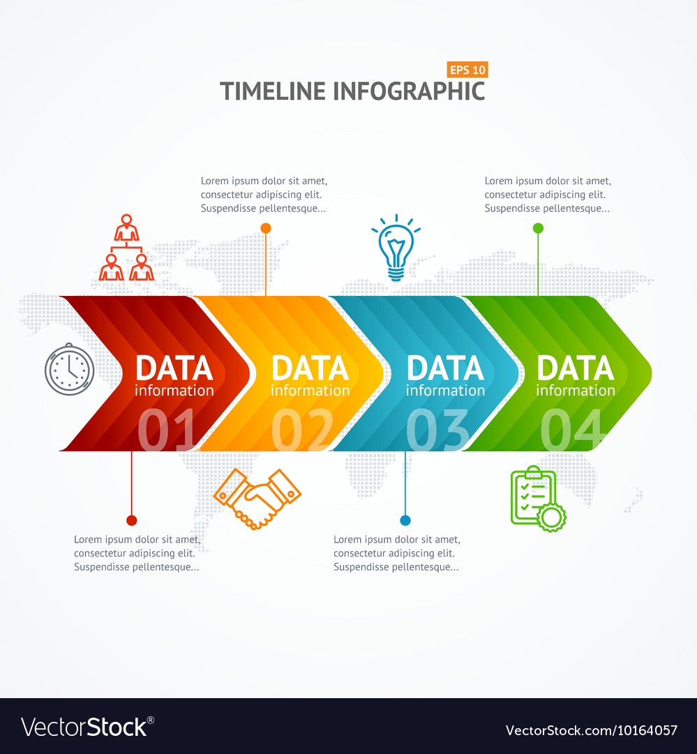 Infographic Timeline With Arrow Horizontal Vector Image 3160