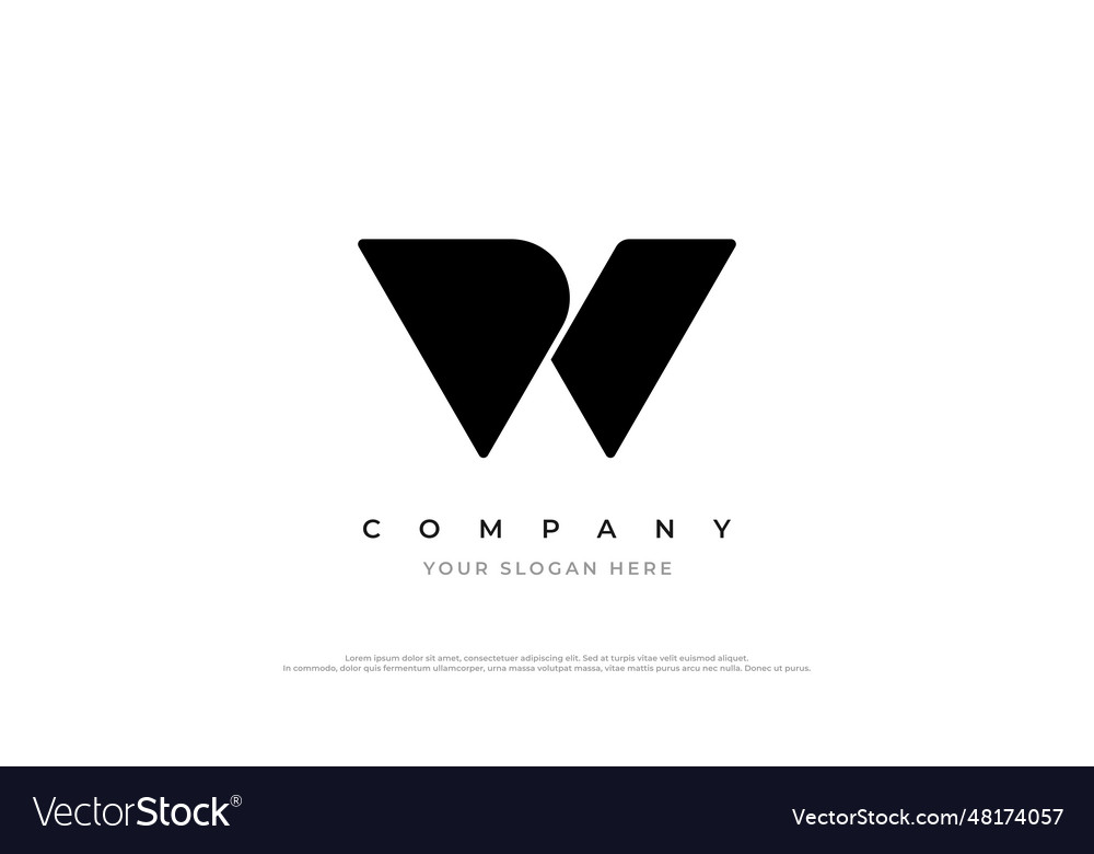 Minimalist letter dw logo design Royalty Free Vector Image