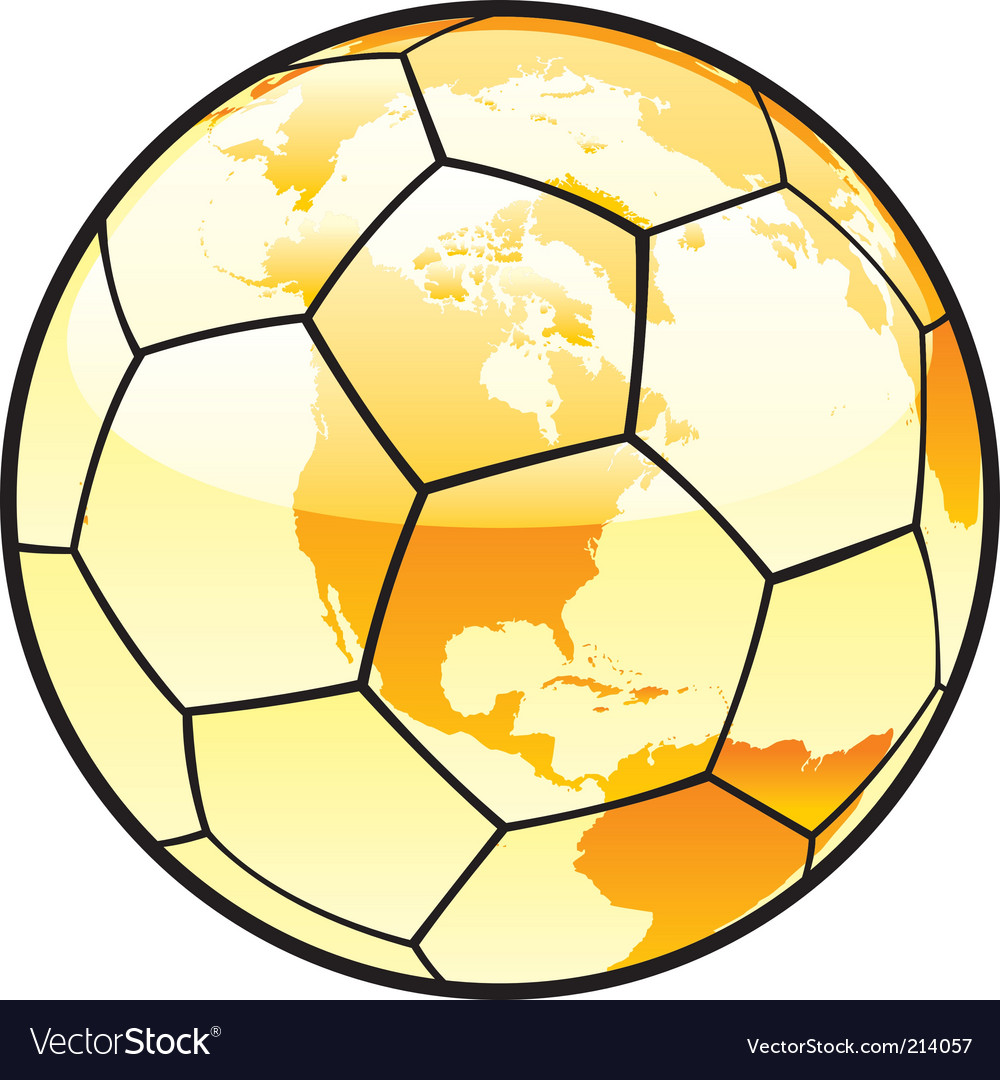 Soccer ball with world map Royalty Free Vector Image