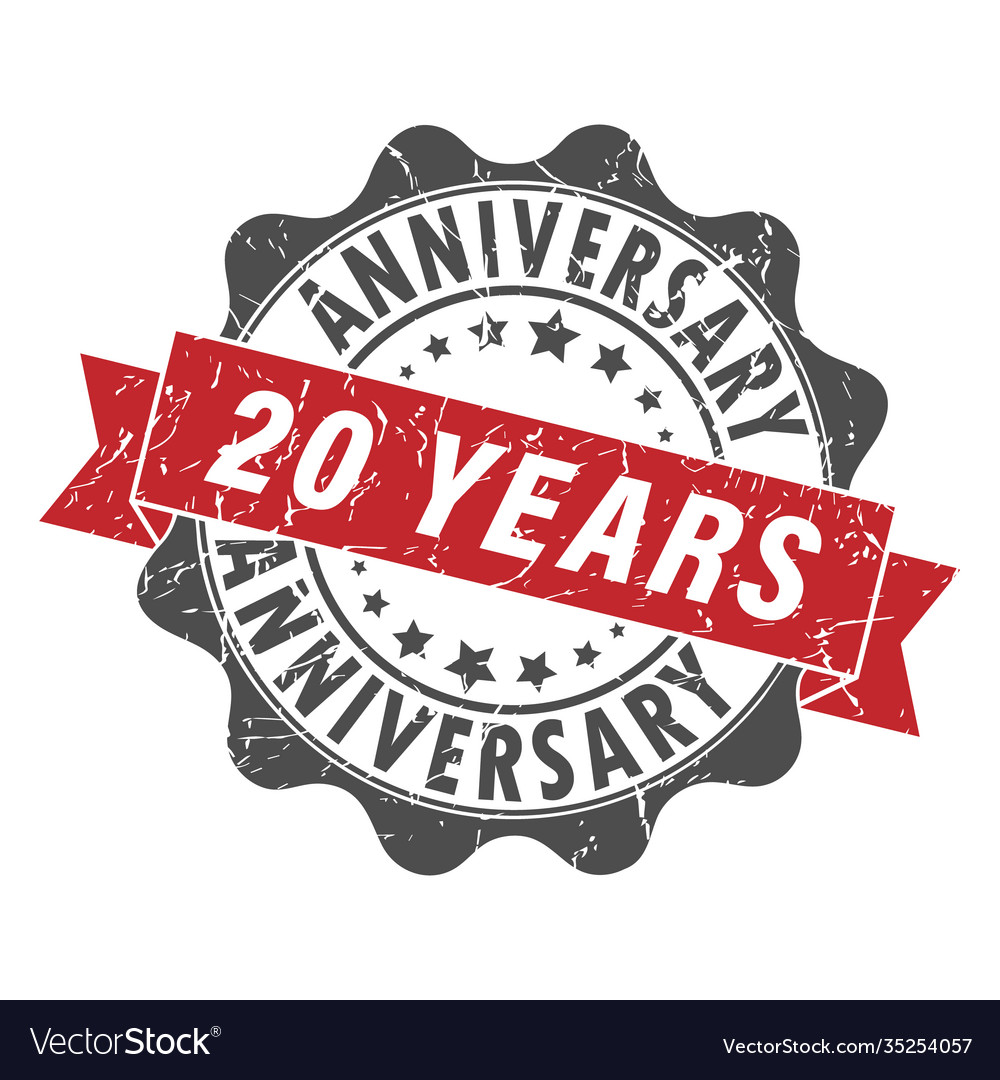 Stamp impression with inscription 20 years Vector Image