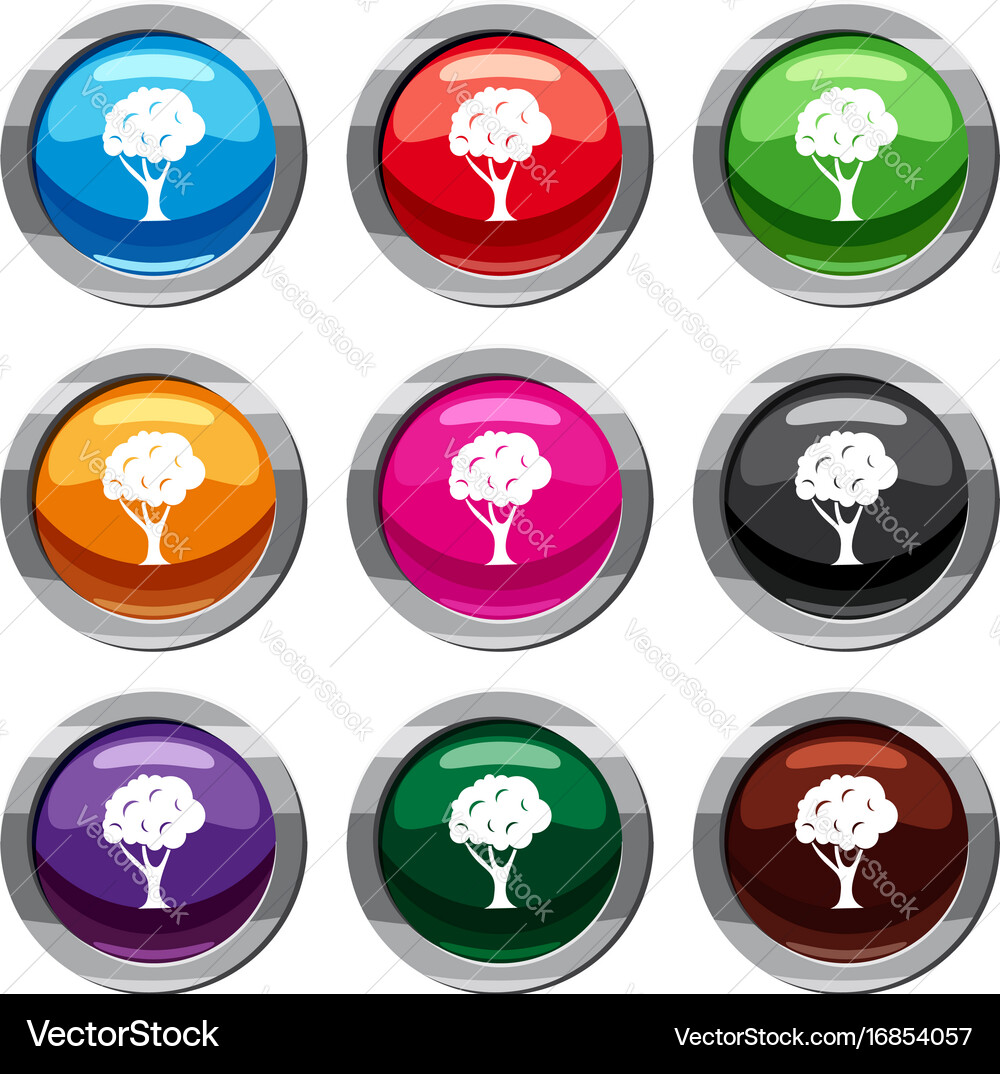 Tree set 9 collection Royalty Free Vector Image