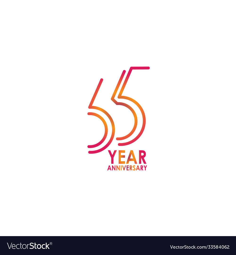 65 Year Anniversary Celebration Template Design Vector Image