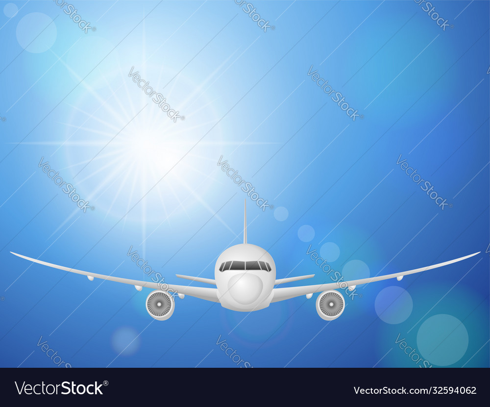 Airplane on blue sky