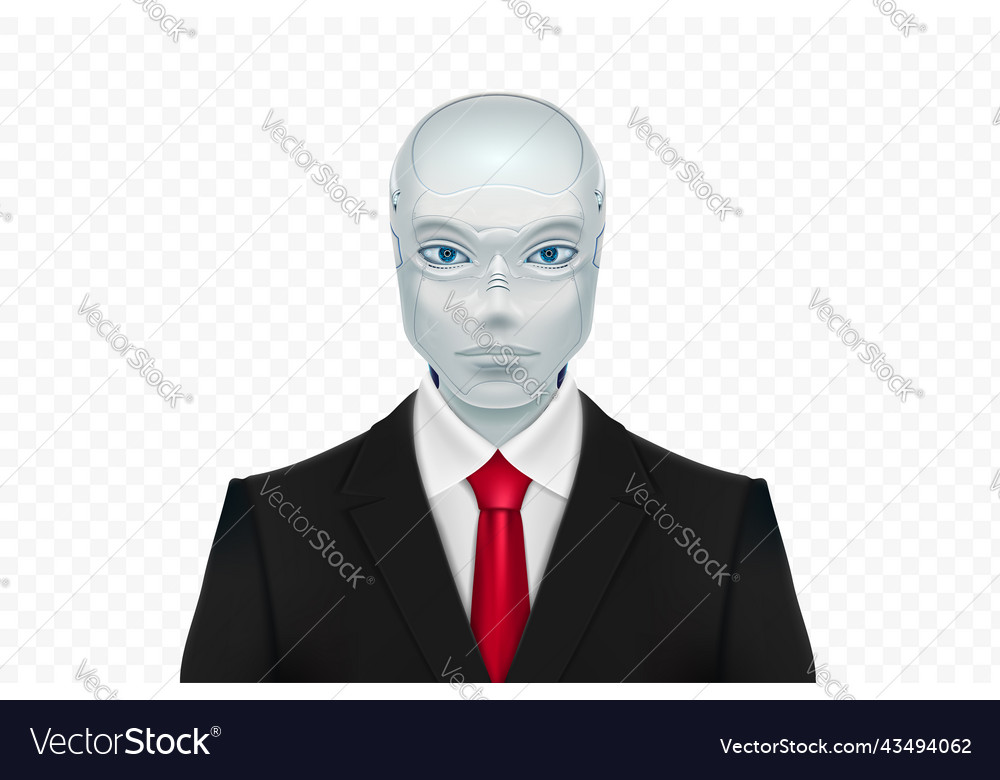 Artificial Intelligence Robot In A Suit With Tie Vector Image Artificial Intelligence Robot In A Suit With Tie Vector Image