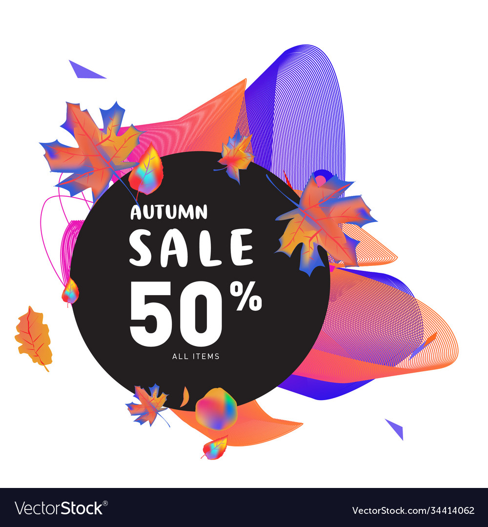 Autumn sale memphis fluid style web banner