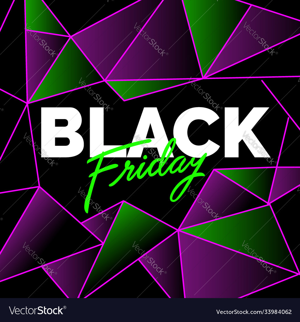 Black friday sale dark banner with acid text