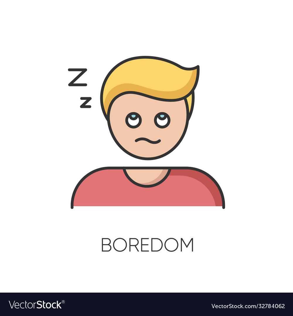 Boredom rgb color icon Royalty Free Vector Image