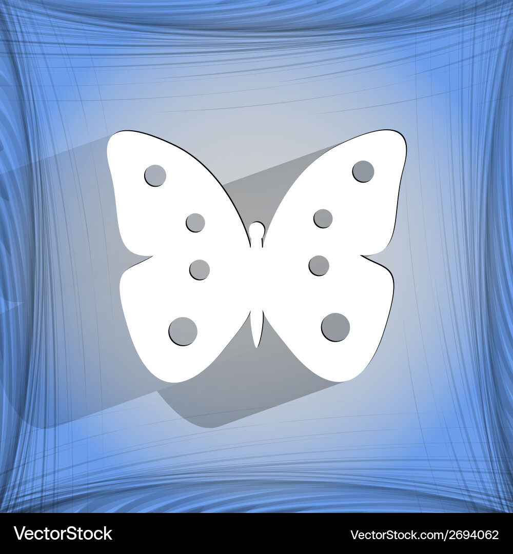 Butterfly flat modern web button Royalty Free Vector Image