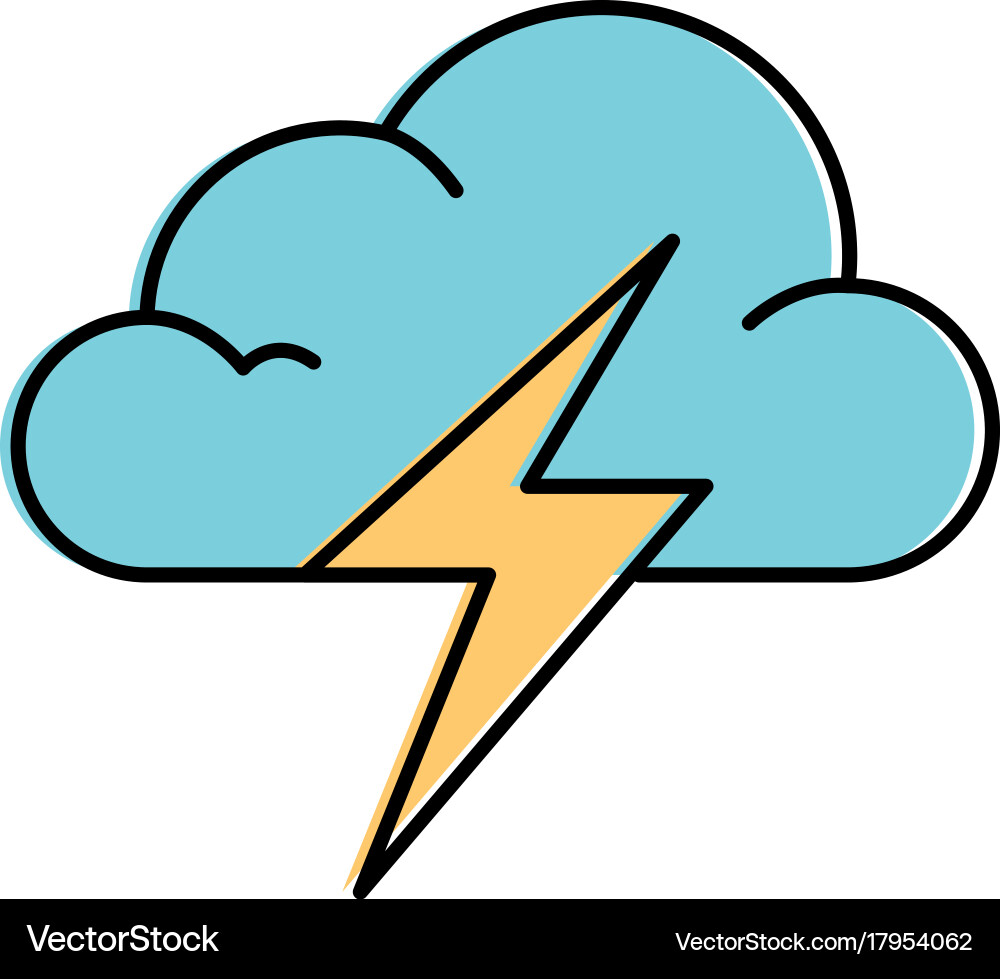 Cloud weather with thunder Royalty Free Vector Image