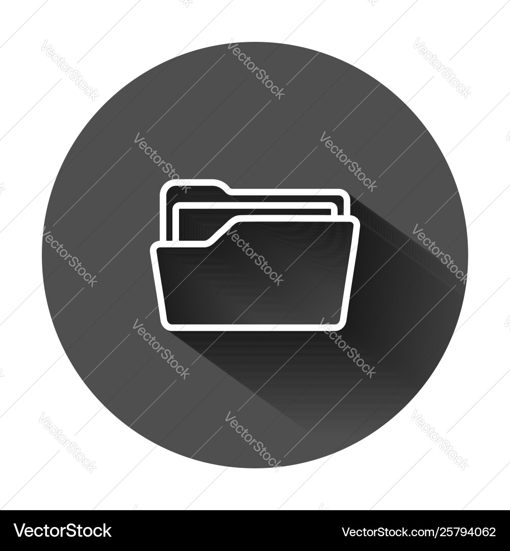 File folder icon in flat style documents archive Vector Image