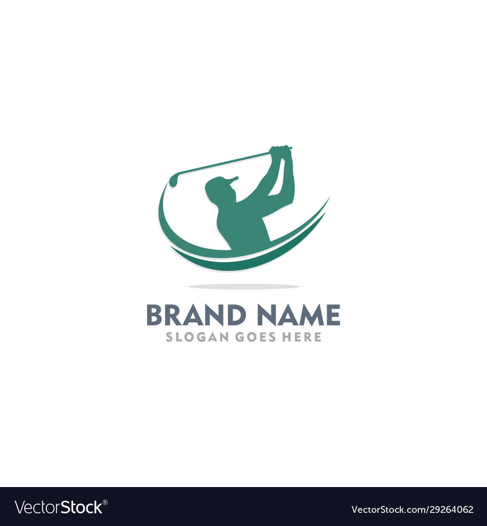 Golf player sport logo Royalty Free Vector Image