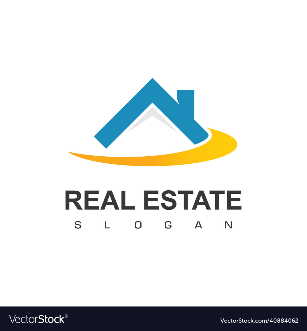 House logo template real estate symbol Royalty Free Vector