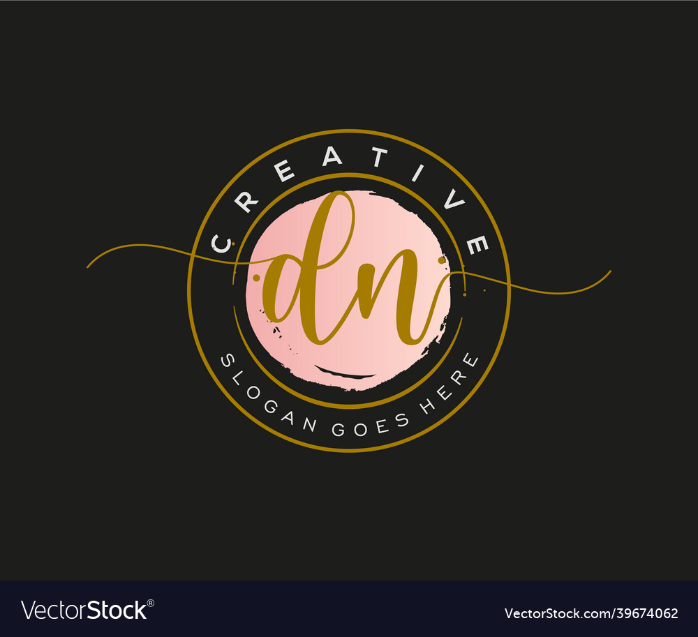 Initial dn feminine logo beauty monogram