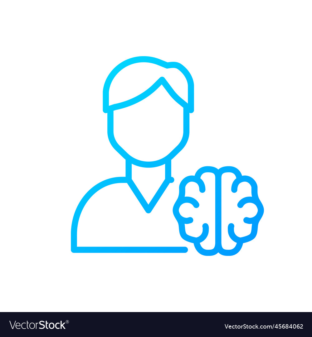 Neurology pixel perfect gradient linear icon