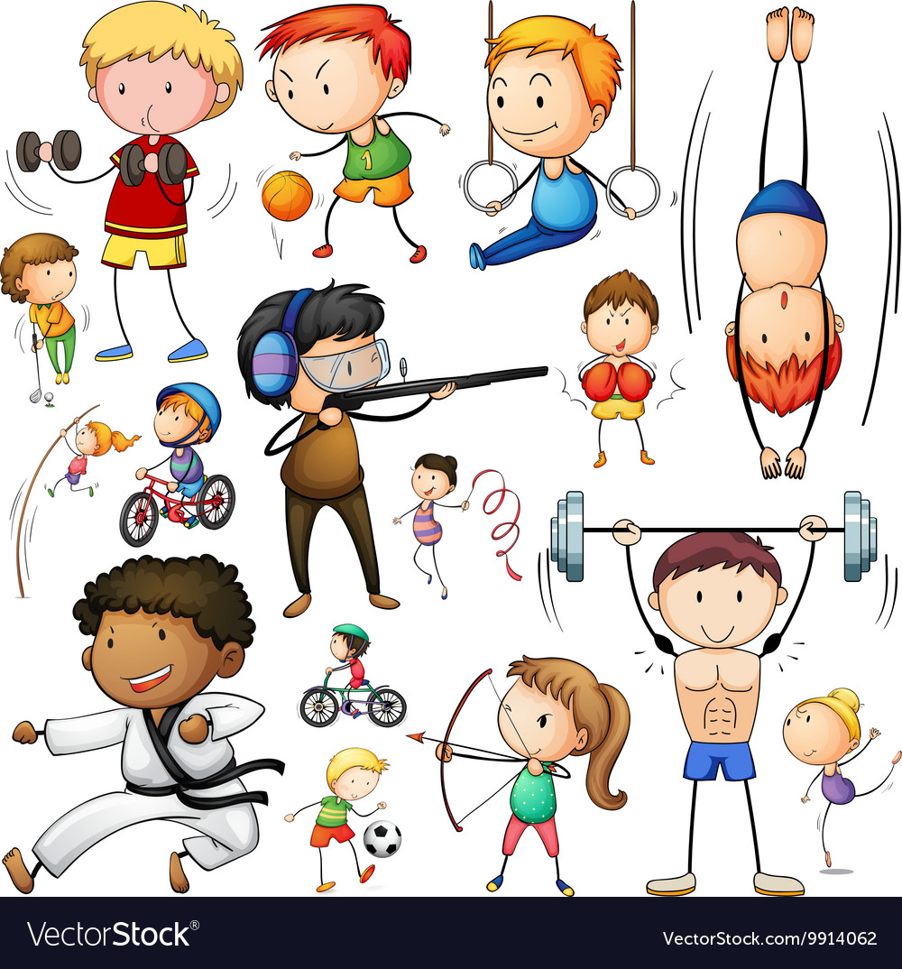 people-doing-different-types-of-sports-royalty-free-vector