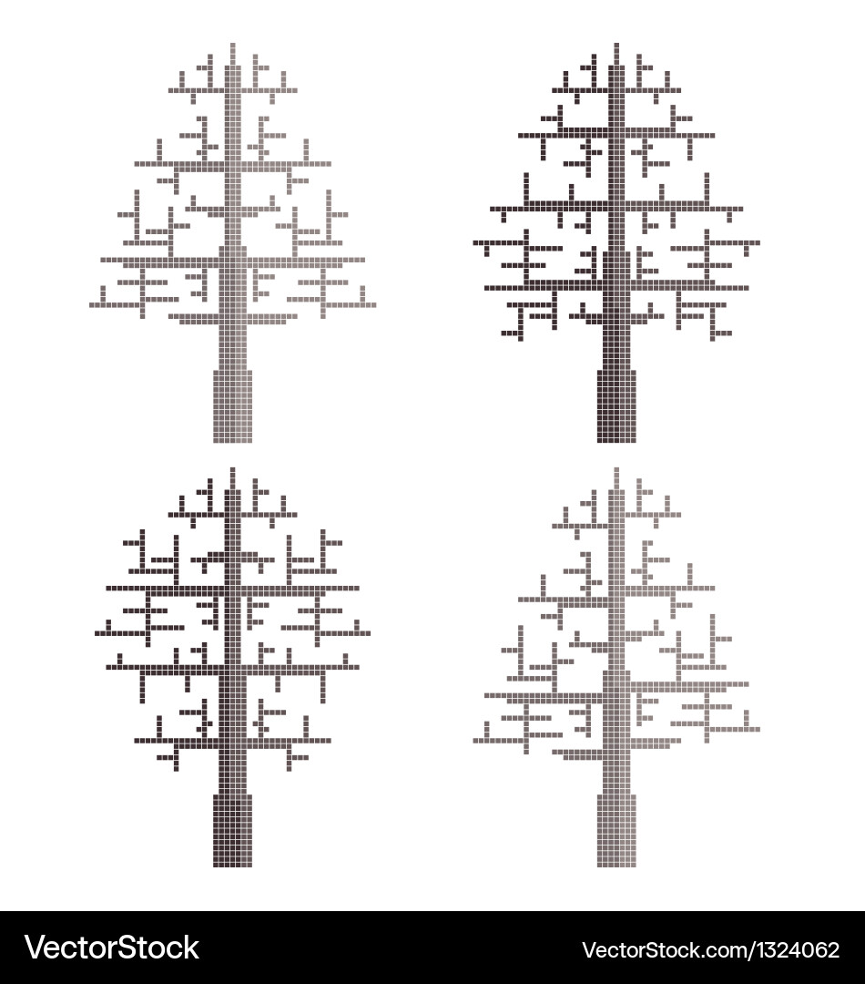 Pixel trees Royalty Free Vector Image - VectorStock