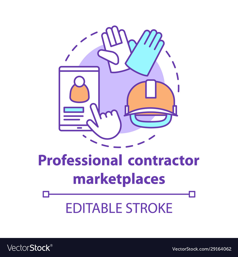 Professional contractor marketplaces concept icon