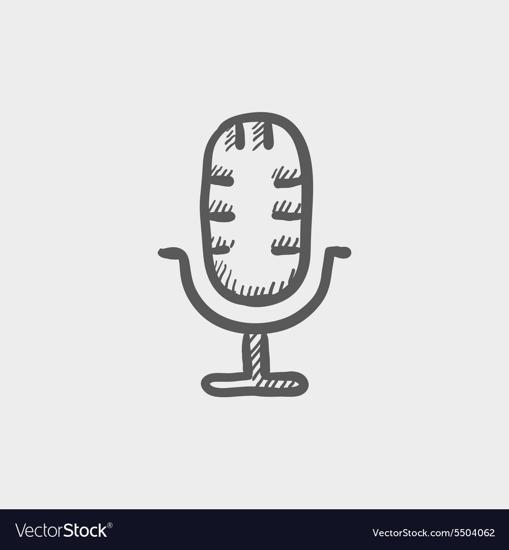 Retro microphone sketch icon