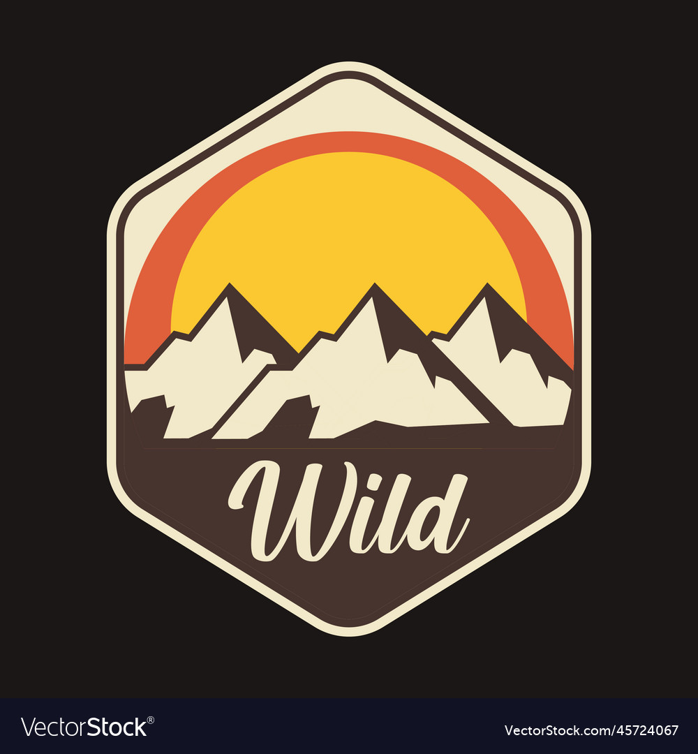 Adventure vintage badge sticker and t-shirt design