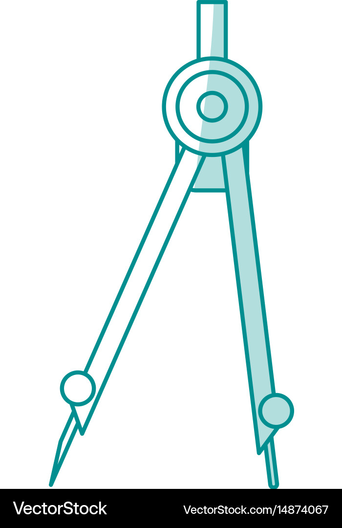 Blue Shading Silhouette Cartoon Geometry Compass Vector Image