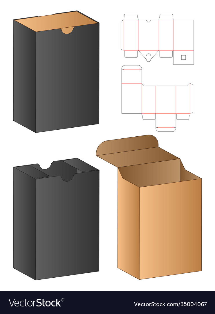 Box packaging die cut template design 3d mock-up