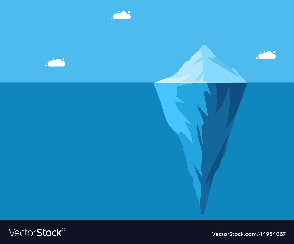 Icebergs float in the ocean iceberg with a large Vector Image