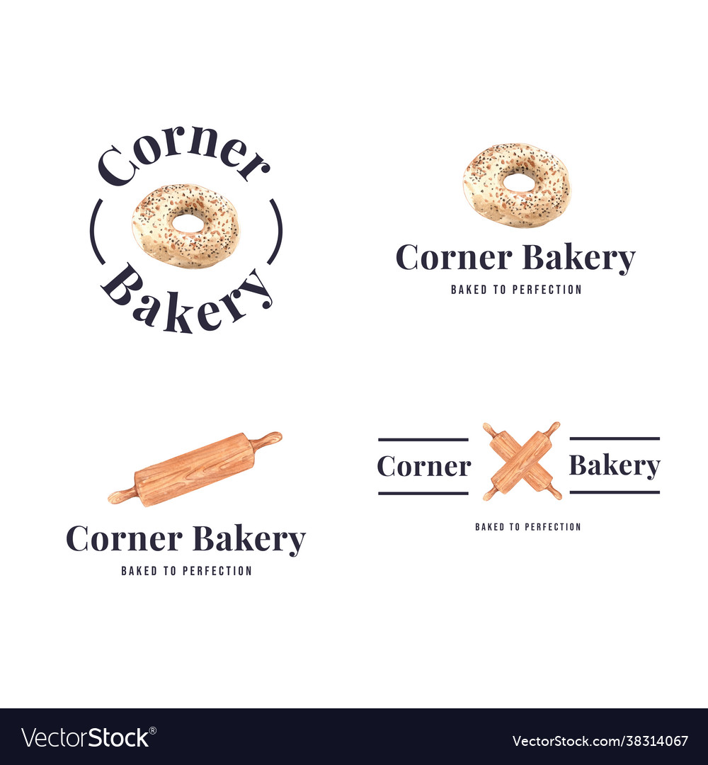 Logo bakery design for restaurant and cafe