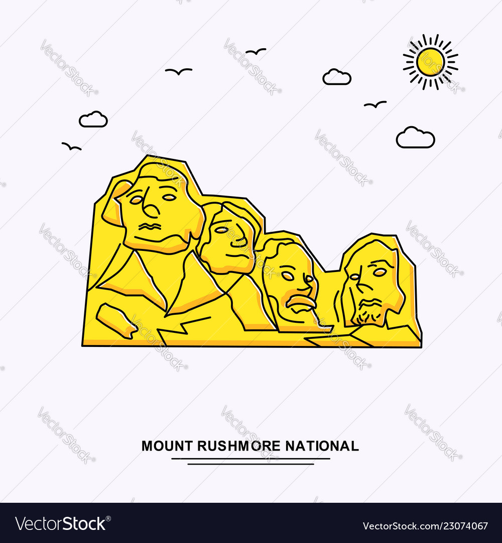 Mount rushmore national monument poster template