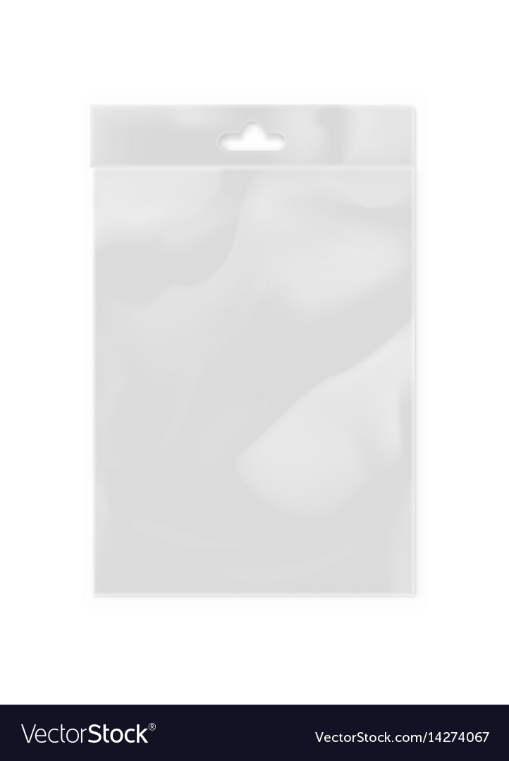 Plastic Bag Template For Transparent Mockup Vector Image