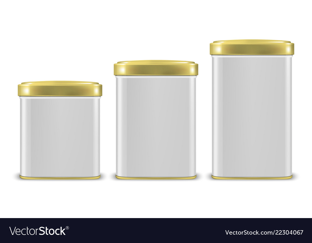 Realistic 3d white blank metal aluminium Vector Image