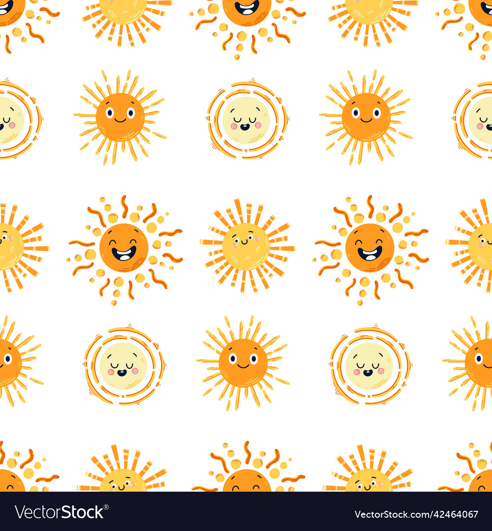 Sun with smile repeat pattern for baby