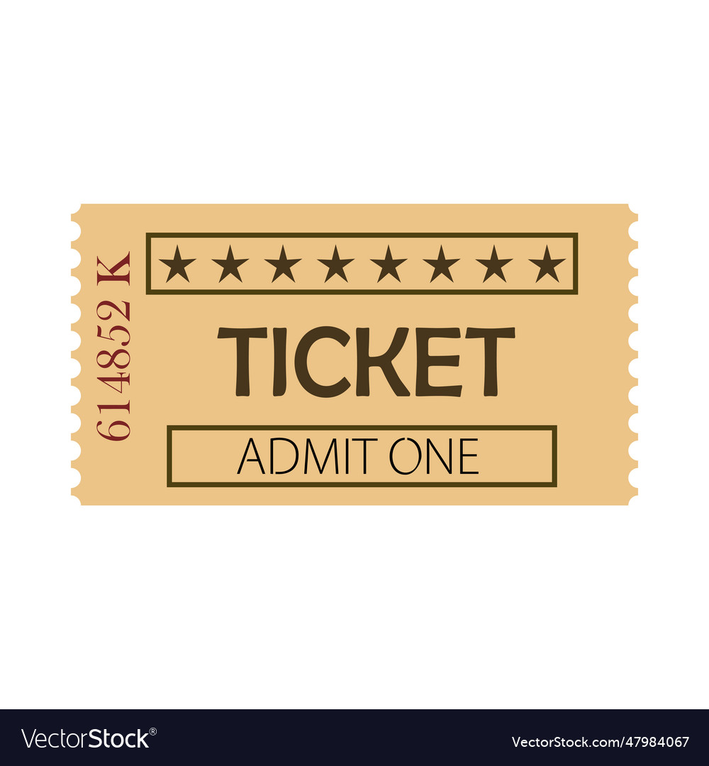 Ticket admit one Royalty Free Vector Image - VectorStock