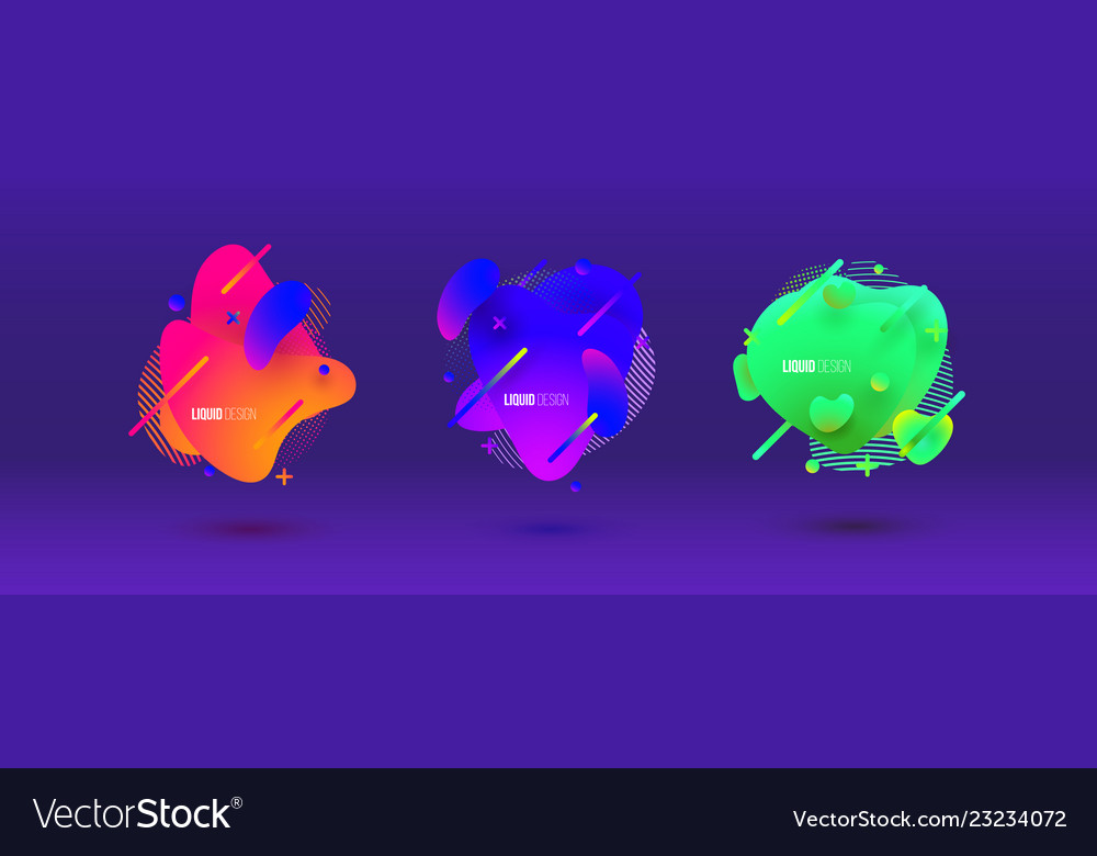 Abstract design set of liquid shapes