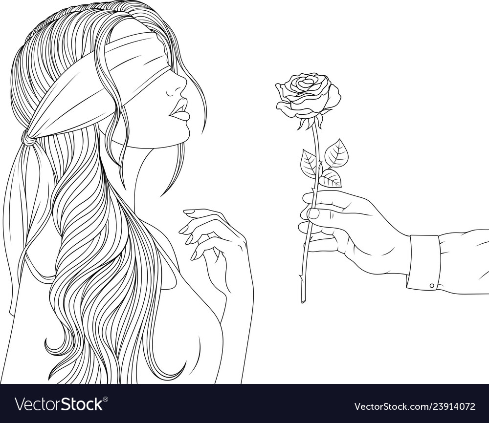 Beautiful Girl With A Blindfold Royalty Free Vector Image 8010