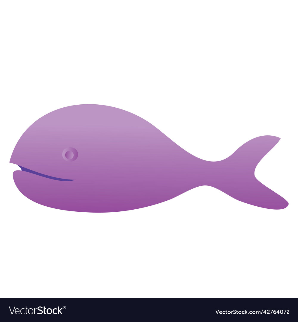 Big purple color fish like whale cartoon