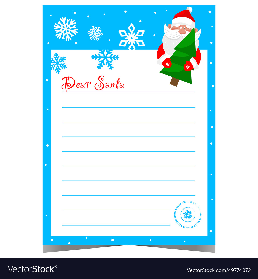 Christmas letter with funny santa character Vector Image