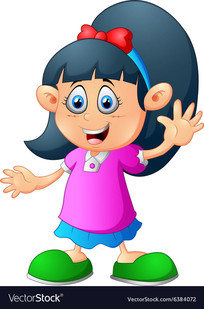 Cute Little Girl Cartoon Royalty Free Vector Image